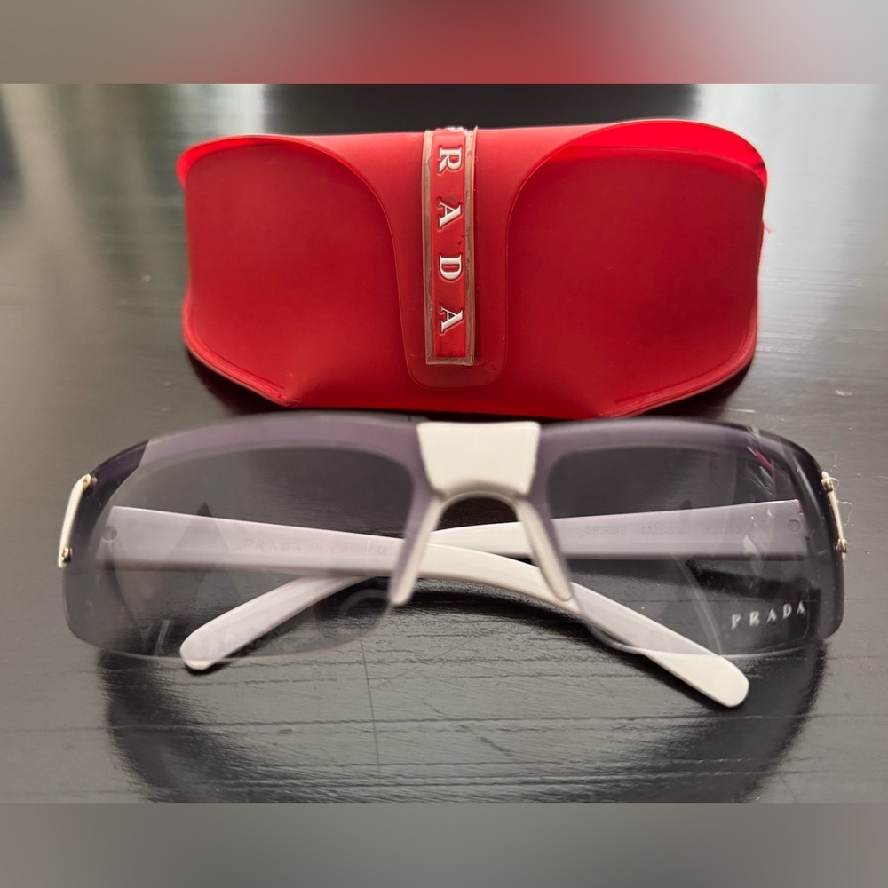 Vintage Prada Sport White Gradient SPS03P Shield Sunglasses